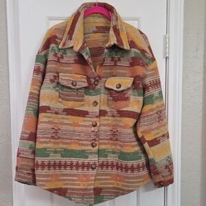 Southwestern Patterned Women's Shirt Jacket